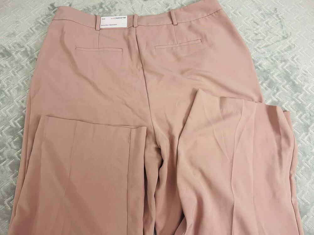 Liz Claiborne Pleated Trouser Size 18W NWT Retail $74 Dark Rose Color